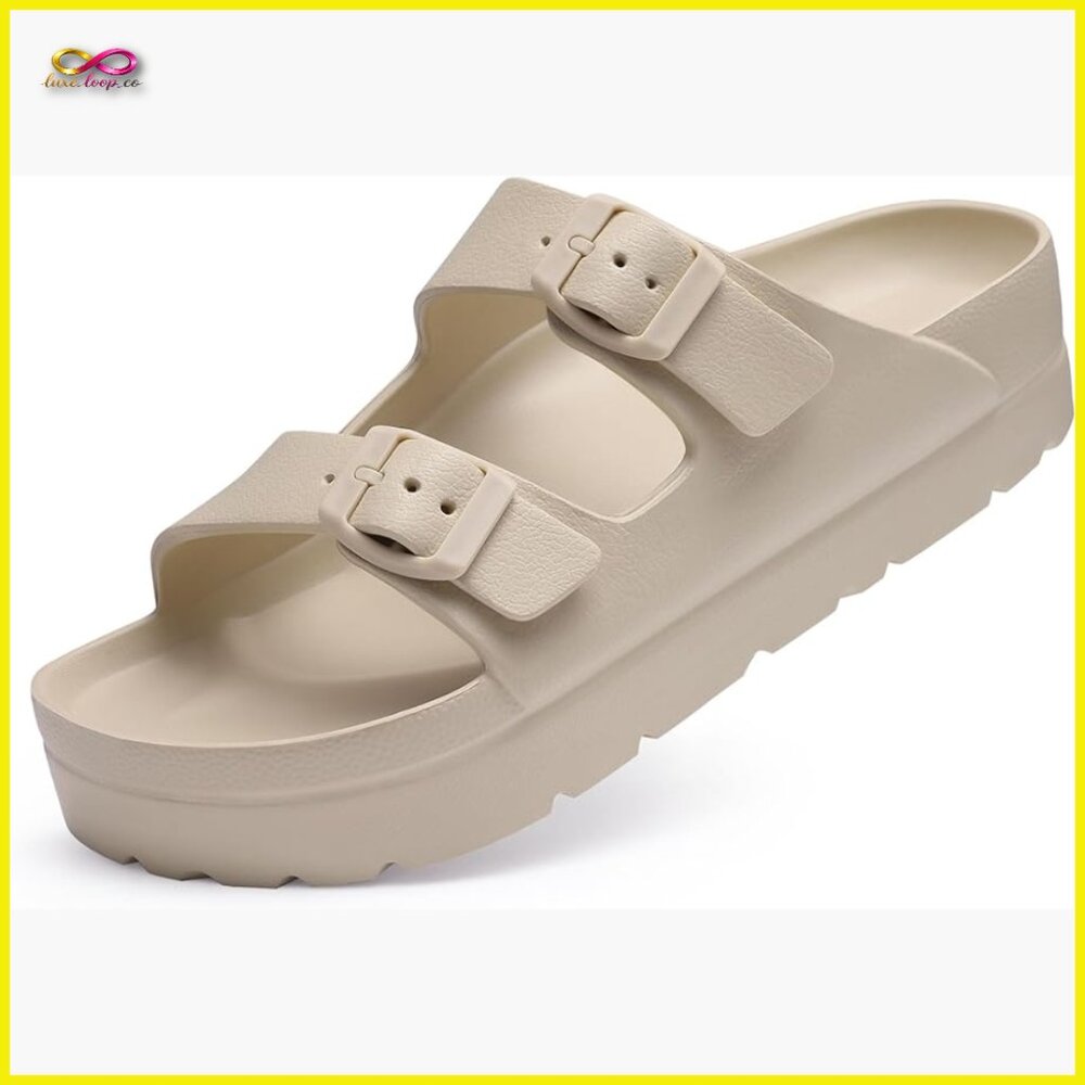 Chunky Platform Slides With Arch Support Adjustab… - image 1